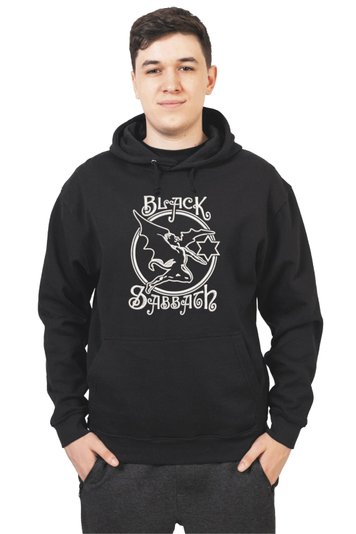 Худі з вишивкою "Fallen Angel, Black Sabbath es", чоловіче, чорне, XS, Embroshop HM017M-0100 фото