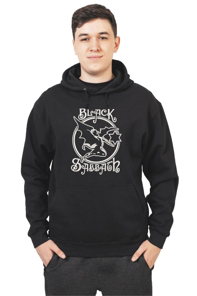 Худі з вишивкою "Fallen Angel, Black Sabbath es", чоловіче, чорне, XS, Embroshop HM017M-0100 фото