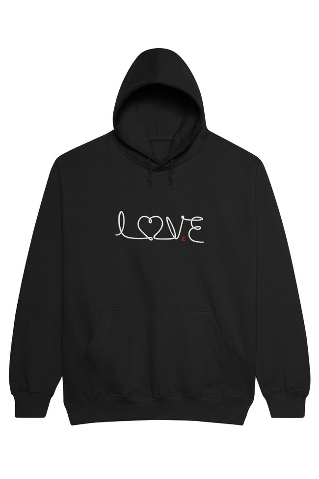 Худі з вишивкою "Love, Heart", жіноче, чорне, XS, Embroshop HFU003-0100 фото