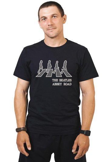 Футболка з вишивкою "Abbey Road, The Beatles es", чоловіча, чорна, M, Embroshop FM001MP-0102 фото