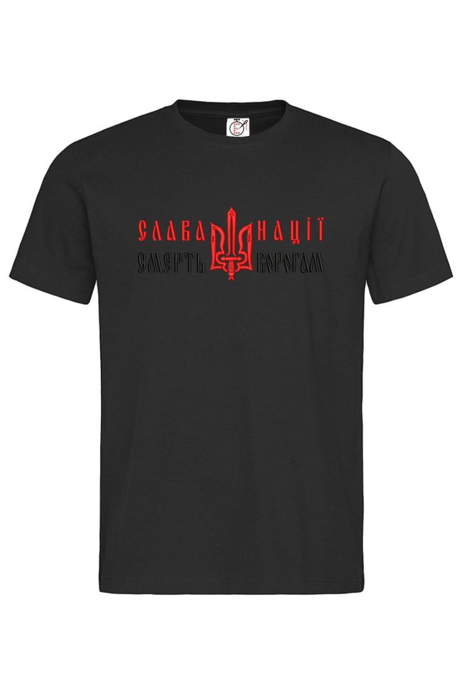 Футболка з вишивкою "Слава Нації"(v1), чоловіча, чорна, M, Embroshop FU010MP-0102 фото