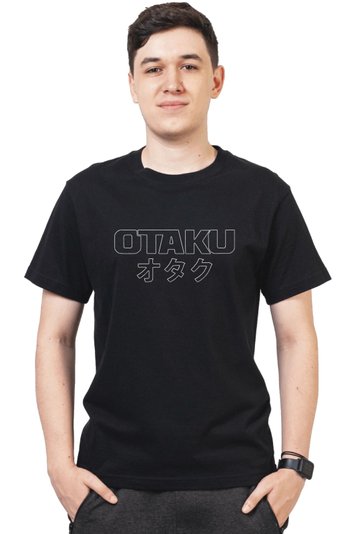 Футболка з вишивкою "Отаку, контур", чоловіча, чорна, XS, Embroshop FAM006-0100 фото