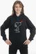 Худі з вишивкою "Snoopy looks at the flying heart", жіноче, чорне, XS, Embroshop HFU014-0100 фото 1