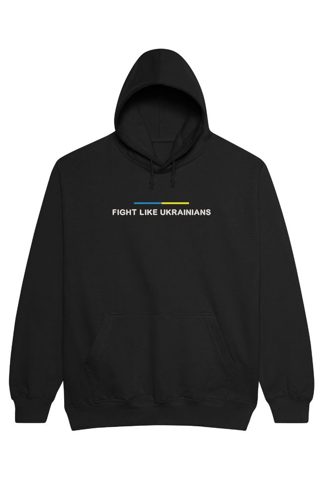 Худі з вишивкою "Fight Like Ukrainians", жіноче, чорне, XS, Embroshop HUU043-0100 фото