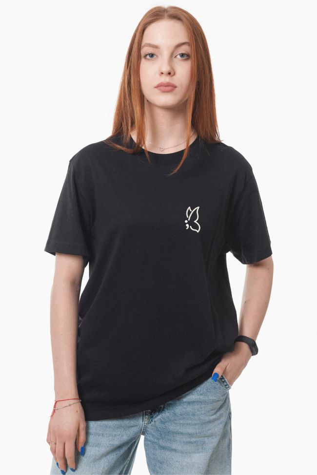 Футболка з вишивкою "Semicolon", жіноча, чорна, XS, Embroshop FMU019P-0100 фото