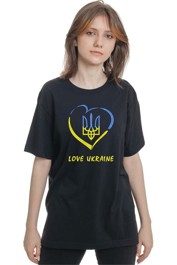 Футболка з вишивкою "Любіть Україну", жіноча, чорна, XS, Embroshop FUU041P-0100 фото