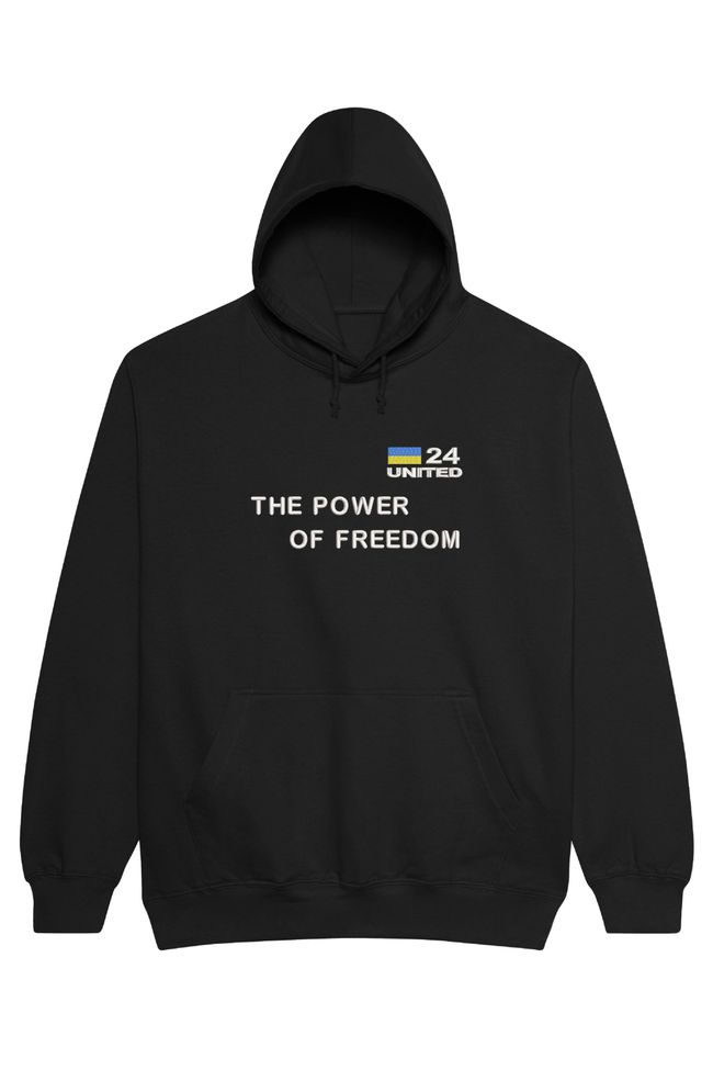 Худі з вишивкою "The Power Of Freedom", чоловіче, чорне, XS, Embroshop HU046M-0100 фото