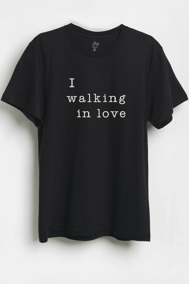 Футболка з вишивкою "I'm walking in love", жіноча, чорна, XS, Embroshop FMU018P-0100 фото