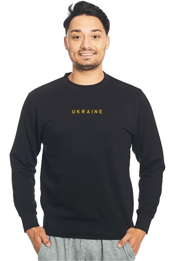 Світшот з вишивкою "Україна"(g), чоловічий, чорний, M, Embroshop SU061M-0102 фото