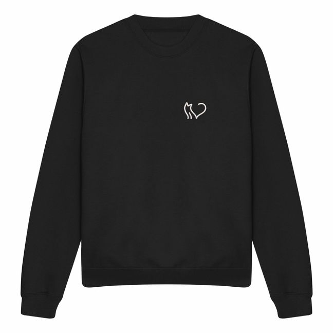 Світшот з вишивкою "Cat on the heart", жіночий, чорний, M, Embroshop ea015u-s113 фото