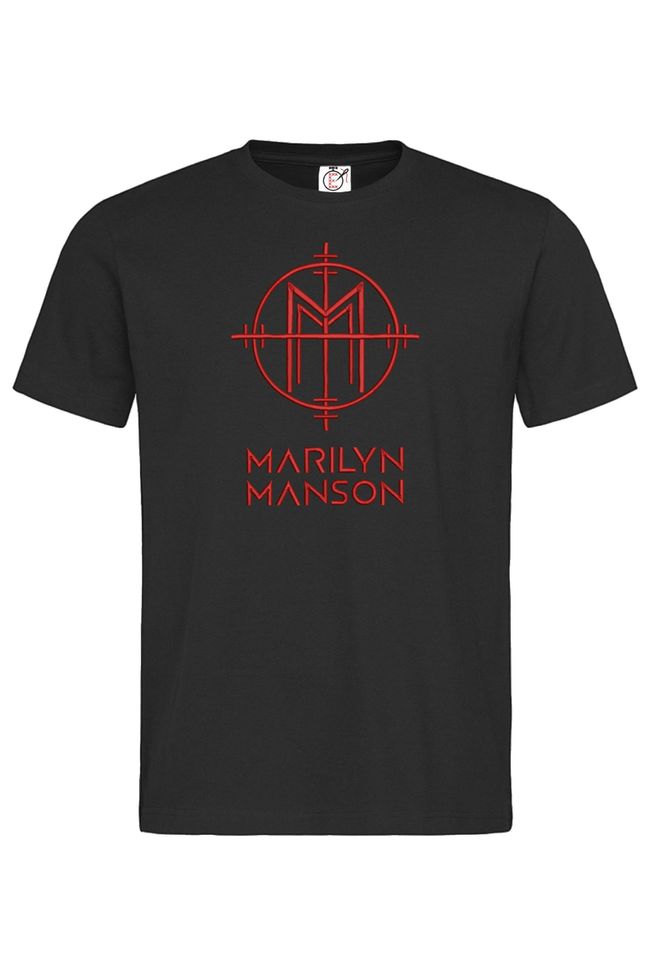 Футболка з вишивкою "Marilin Manson es", чоловіча, чорна, M, Embroshop FM013MP-0102 фото