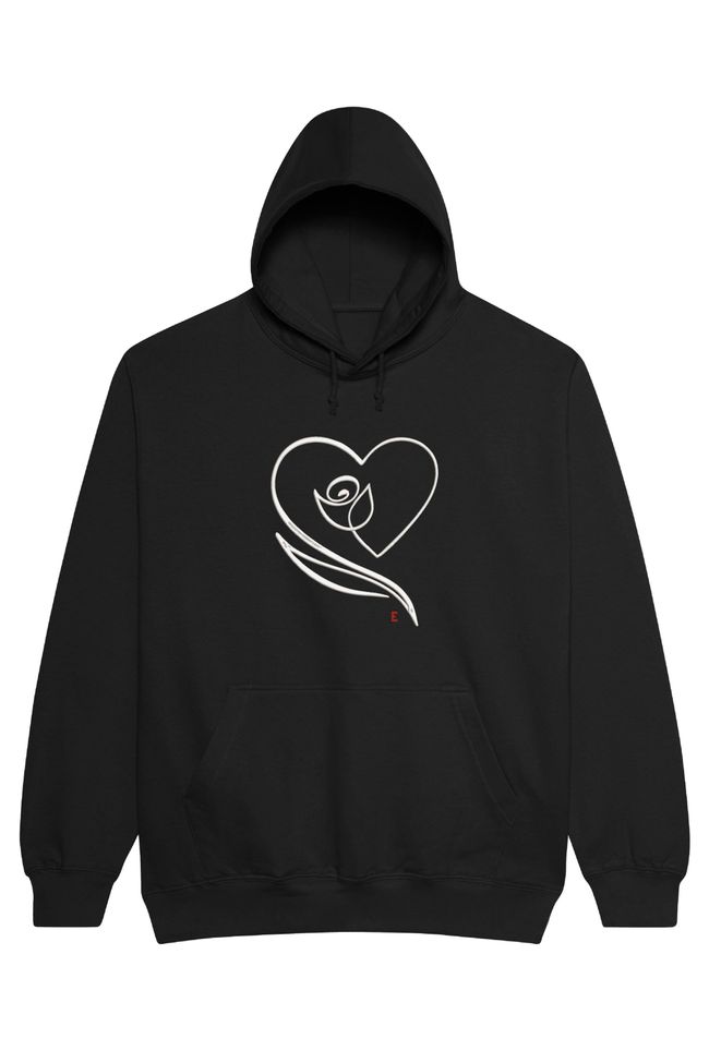 Худі з вишивкою "Rose on the heart", жіноче, чорне, XS, Embroshop HFU011-0100 фото