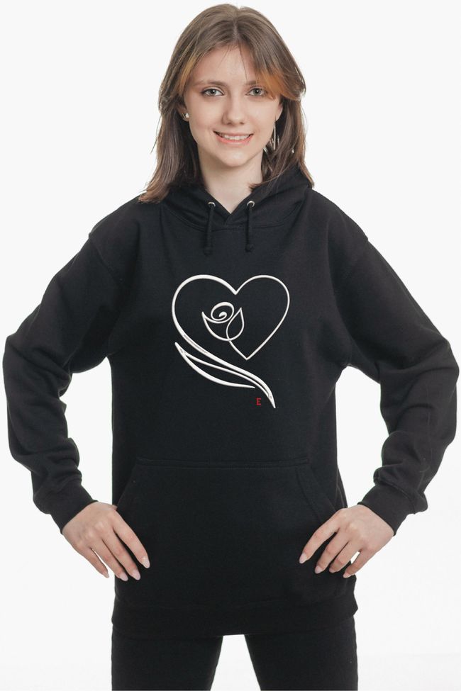 Худі з вишивкою "Rose on the heart", жіноче, чорне, XS, Embroshop HFU011-0100 фото