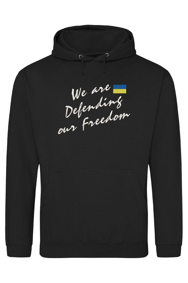 Худі з вишивкою "We are Defending our Freedom", чоловіче, чорне, XS, Embroshop HU020M-0100 фото