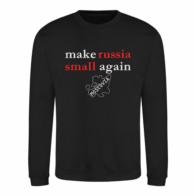 Світшот з вишивкою "Make russia small again", чоловічий, чорний, M, Embroshop ua098m-s113 фото