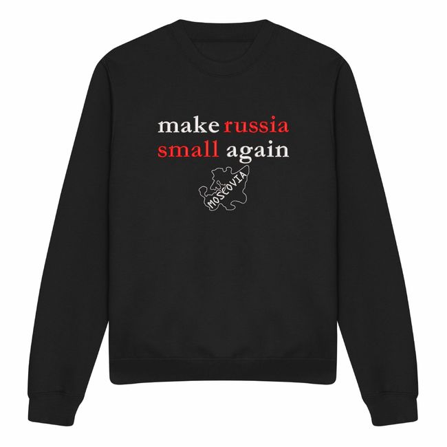 Світшот з вишивкою "Make russia small again", чоловічий, чорний, M, Embroshop ua098m-s113 фото