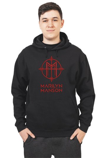 Худі з вишивкою "Symbol, Marilin Manson es", чоловіче, чорне, XS, Embroshop HM013M-0100 фото