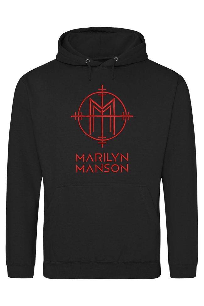 Худі з вишивкою "Symbol, Marilin Manson es", чоловіче, чорне, XS, Embroshop HM013M-0100 фото