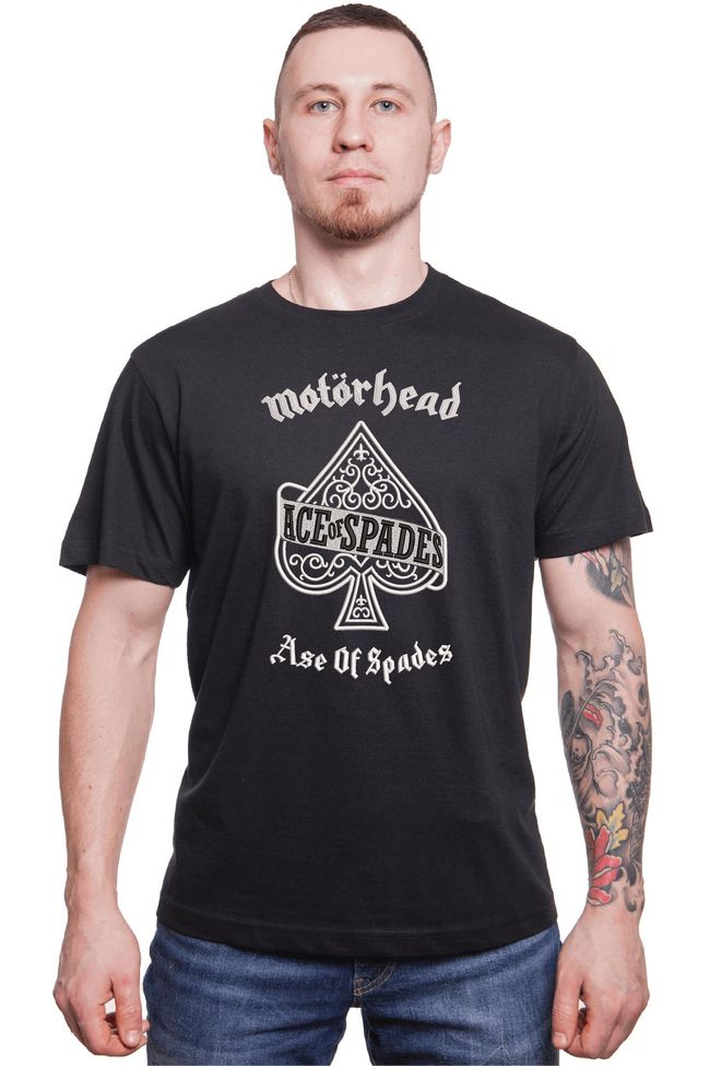 Футболка з вишивкою "Ace of Spades, Motörhead es", чоловіча, чорна, M, Embroshop mu074m-f113 фото