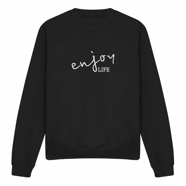 Світшот з вишивкою "Enjoy Life", жіночий, чорний, M, Embroshop ea009u-s113 фото