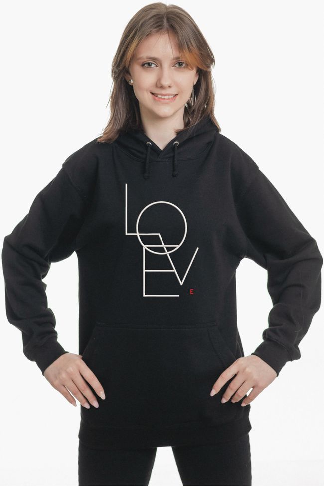 Худі з вишивкою "Love, geometric", жіноче, чорне, XS, Embroshop HFU008-0100 фото