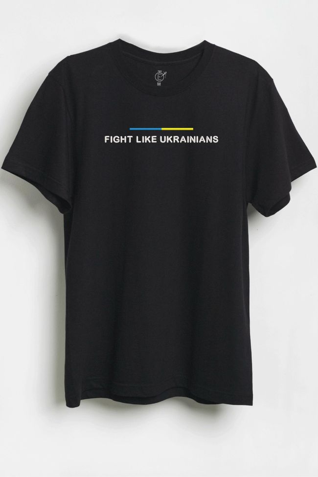 Футболка з вишивкою "Fight Like Ukrainians", жіноча, чорна, XS, Embroshop FUU043P-0100 фото