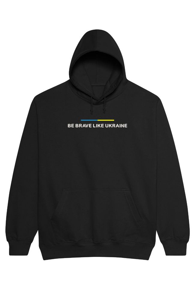 Худі з вишивкою "Be brave, like Ukraine", чоловіче, чорне, XS, Embroshop HU024M-0100 фото