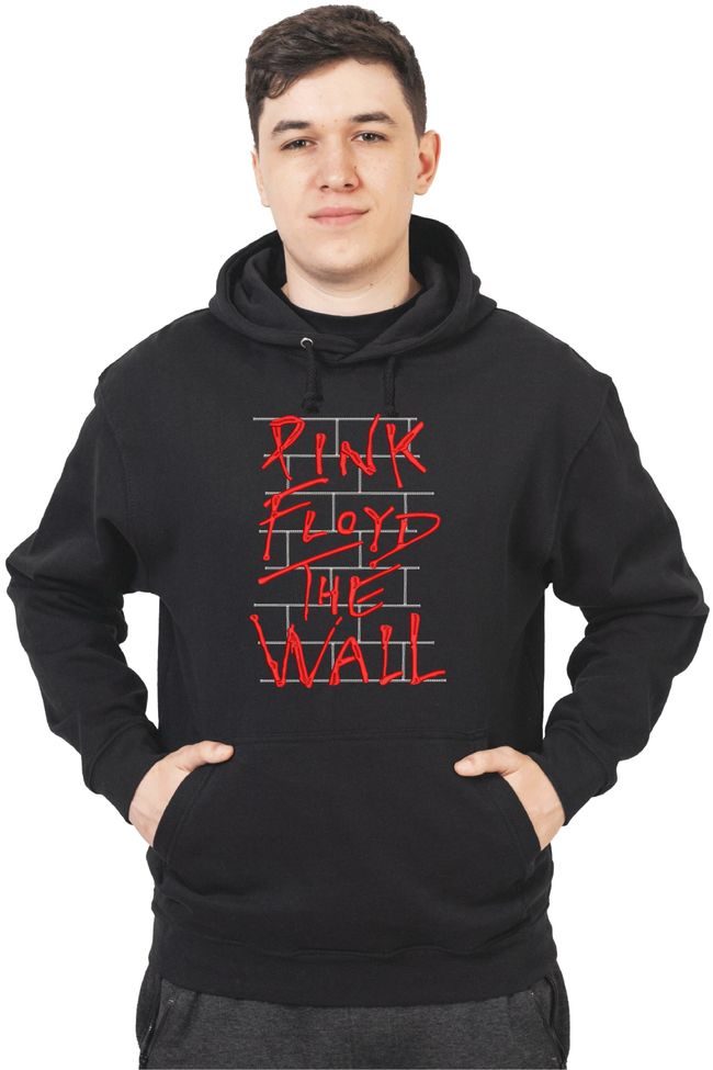 Худі з вишивкою "The Wall, Pink Floyd es", чоловіче, чорне, XS, Embroshop HM011M-0100 фото