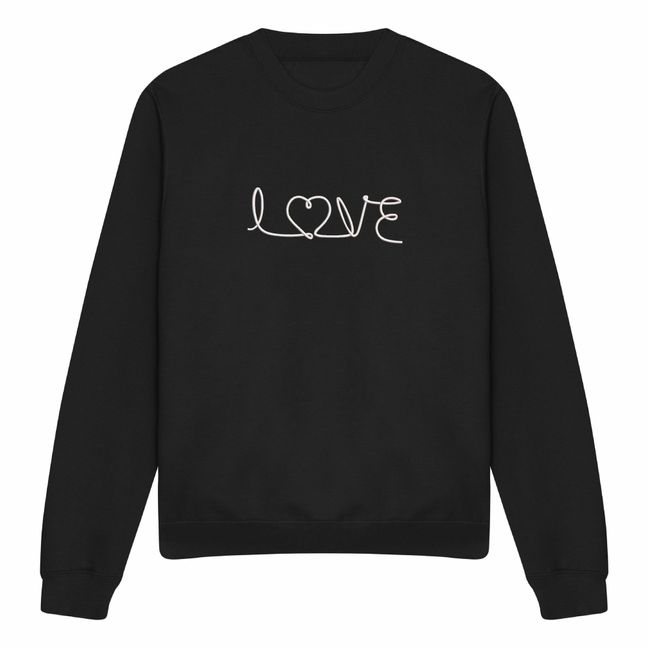 Світшот з вишивкою "Love, Heart", жіночий, чорний, M, Embroshop ea003u-s113 фото