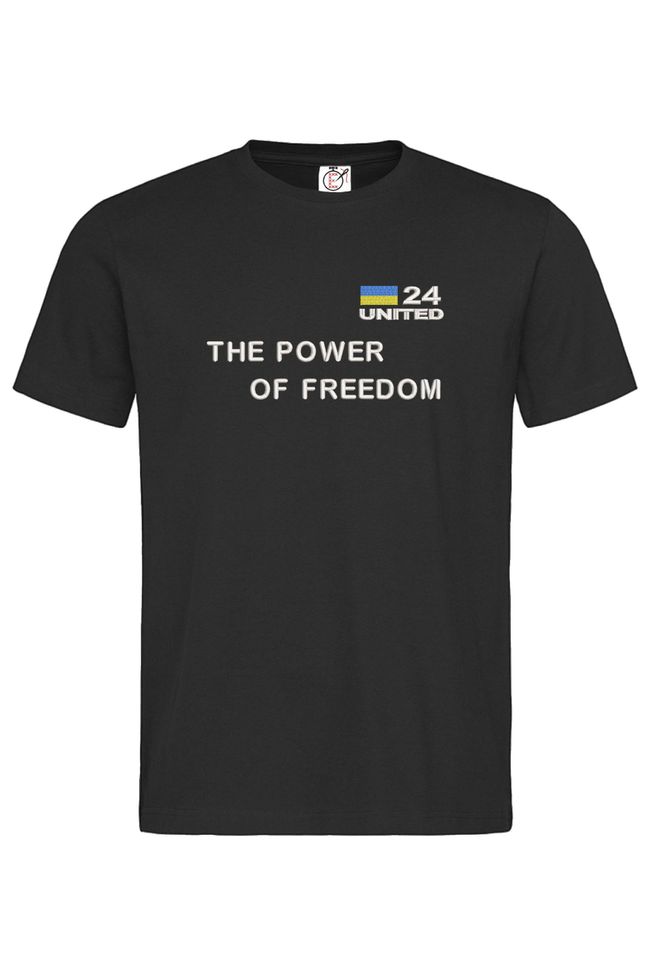 Футболка з вишивкою "The Power Of Freedom", чоловіча, чорна, M, Embroshop FU046MP-0102 фото