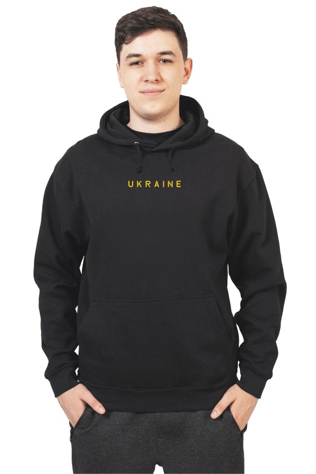 Худі з вишивкою "Україна"(g), чоловіче, чорне, XS, Embroshop HU061M-0100 фото