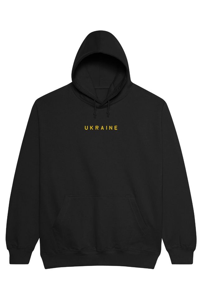 Худі з вишивкою "Україна"(g), чоловіче, чорне, XS, Embroshop HU061M-0100 фото