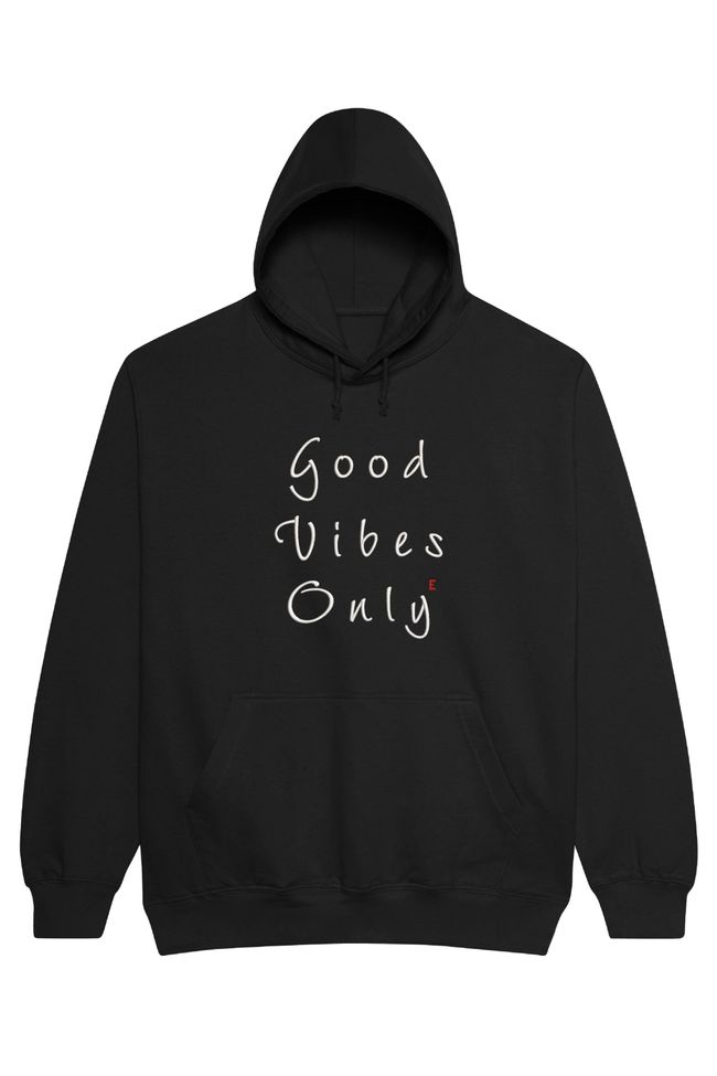 Худі з вишивкою "Good Vibes Only", жіноче, чорне, XS, Embroshop HFU005-0100 фото