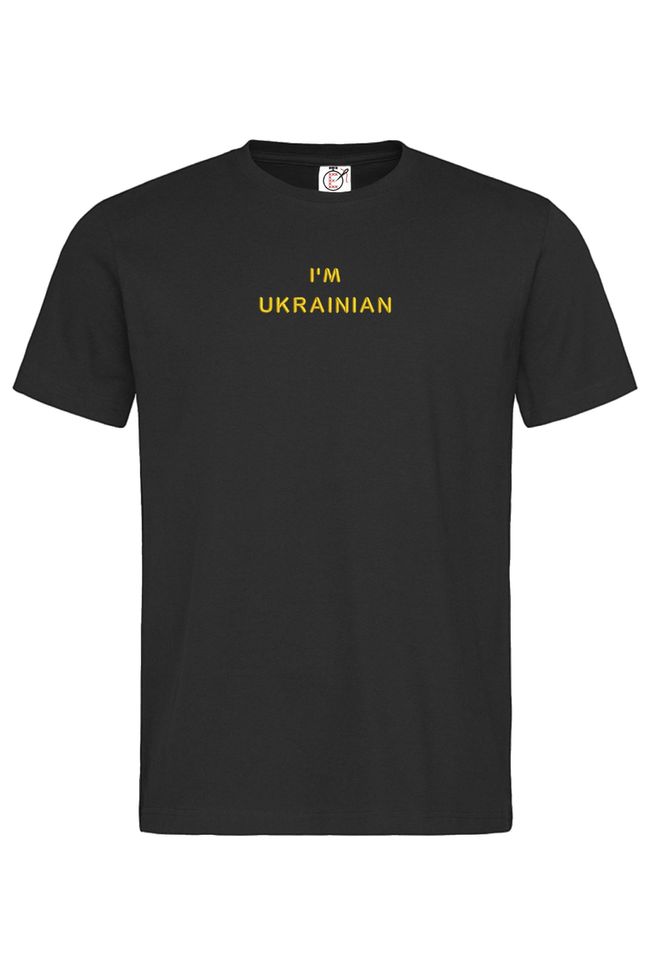 Футболка з вишивкою "I am Ukrainian"(g), чоловіча, чорна, M, Embroshop FU058MP-0102 фото