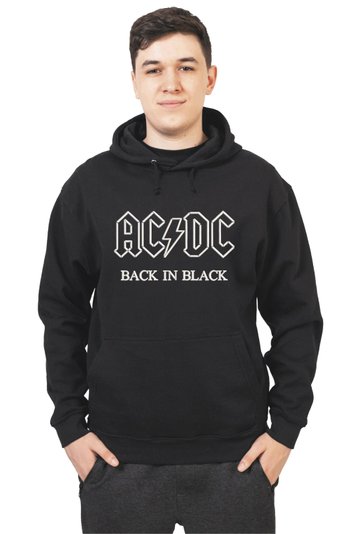 Худі з вишивкою "Back in Black, AC/DC es", чоловіче, чорне, XS, Embroshop HM009M-0100 фото