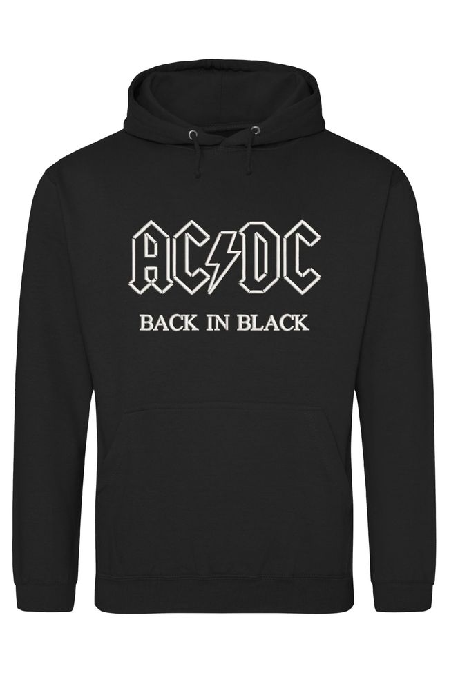 Худі з вишивкою "Back in Black, AC/DC es", чоловіче, чорне, XS, Embroshop HM009M-0100 фото