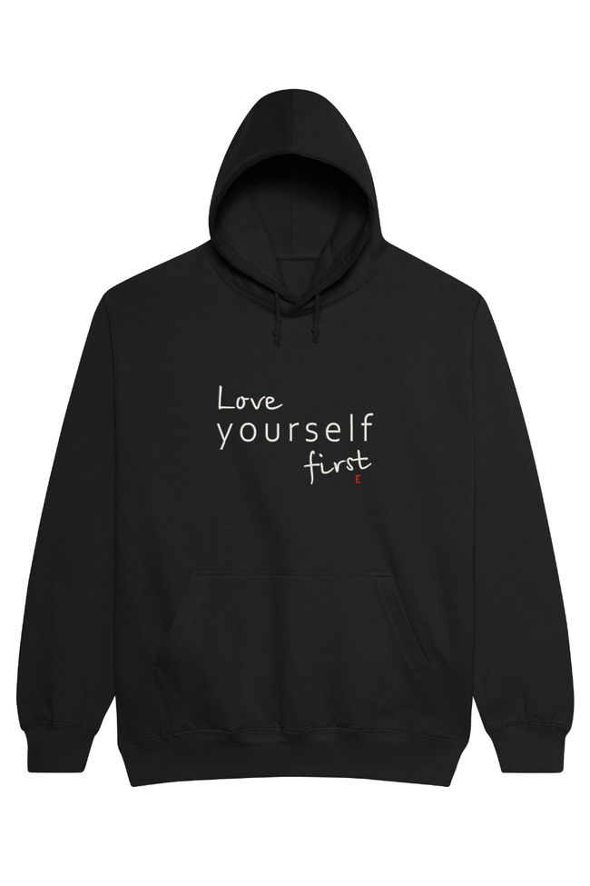 Худі з вишивкою "Love yourself first", жіноче, чорне, XS, Embroshop HFU016-0100 фото