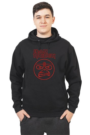 Худі з вишивкою "Eddie Smiley Face, Iron Maiden es", чоловіче, чорне, XS, Embroshop HM022M-0100 фото