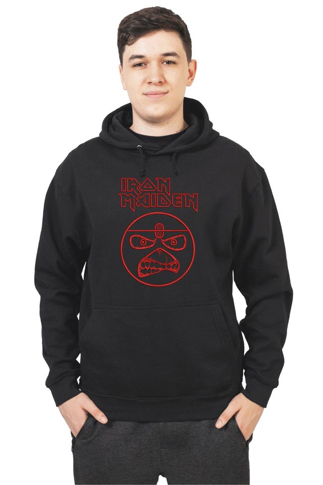 Худі з вишивкою "Eddie Smiley Face, Iron Maiden es", чоловіче, чорне, XS, Embroshop HM022M-0100 фото