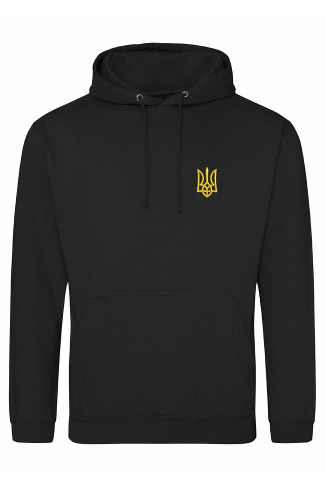 Худі з вишивкою "Герб України Тризуб"(g), чоловіче, чорне, M, Embroshop HU079MP-0102 фото