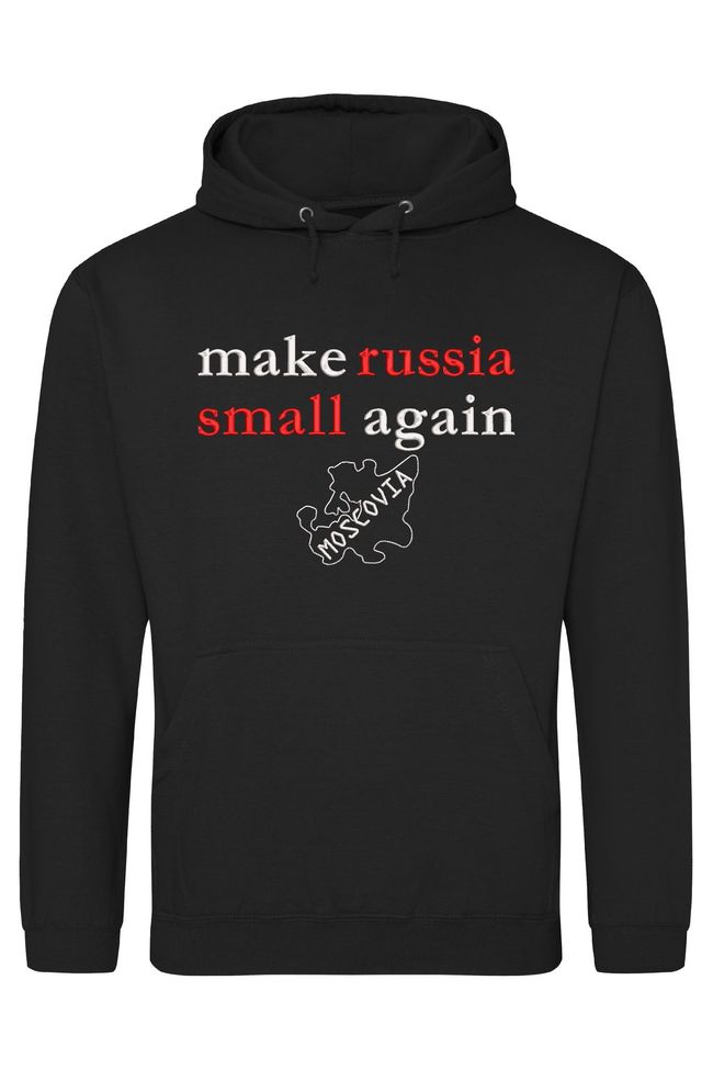 Худі з вишивкою "Make russia small again", чоловіче, чорне, XS, Embroshop ua098m-h111 фото