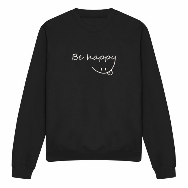 Світшот з вишивкою "Be happy", жіночий, чорний, M, Embroshop ea007u-s113 фото