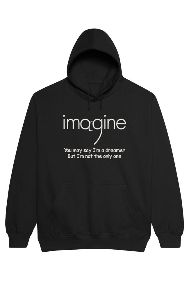 Худі з вишивкою "Imagine, John Lennon es", чоловіче, чорне, XS, Embroshop HM014M-0100 фото