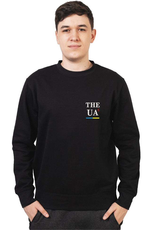 Світшот з вишивкою "The UA", чоловічий, чорний, M, Embroshop SU019M-0102 фото