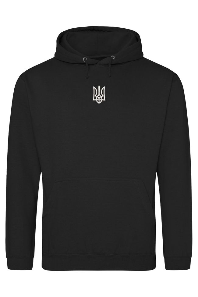 Худі з вишивкою "Тризуб - герб України"(w), чоловіче, чорне, XS, Embroshop HU029MP-0120 фото