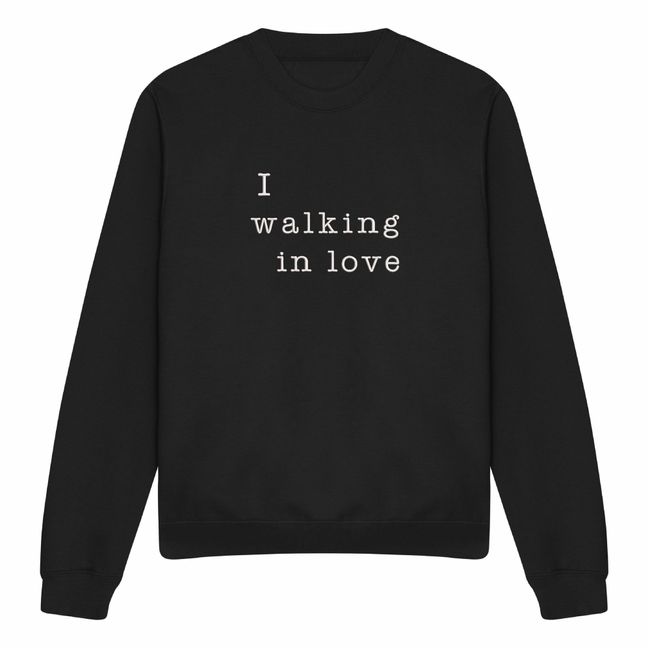 Світшот з вишивкою "I walking in love", жіночий, чорний, M, Embroshop ea018u-s113 фото