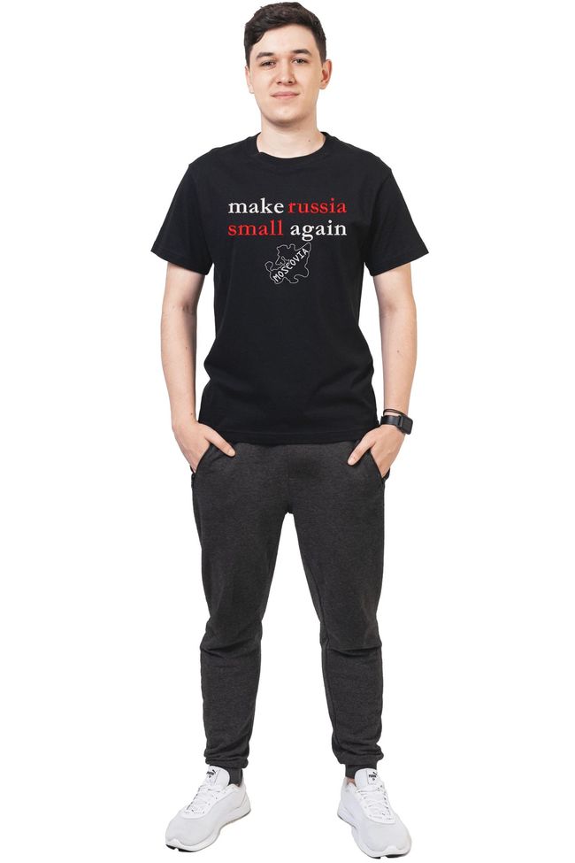 Футболка з вишивкою "Make russia small again", чоловіча, Black, S, Embroshop ua098m-f112 фото