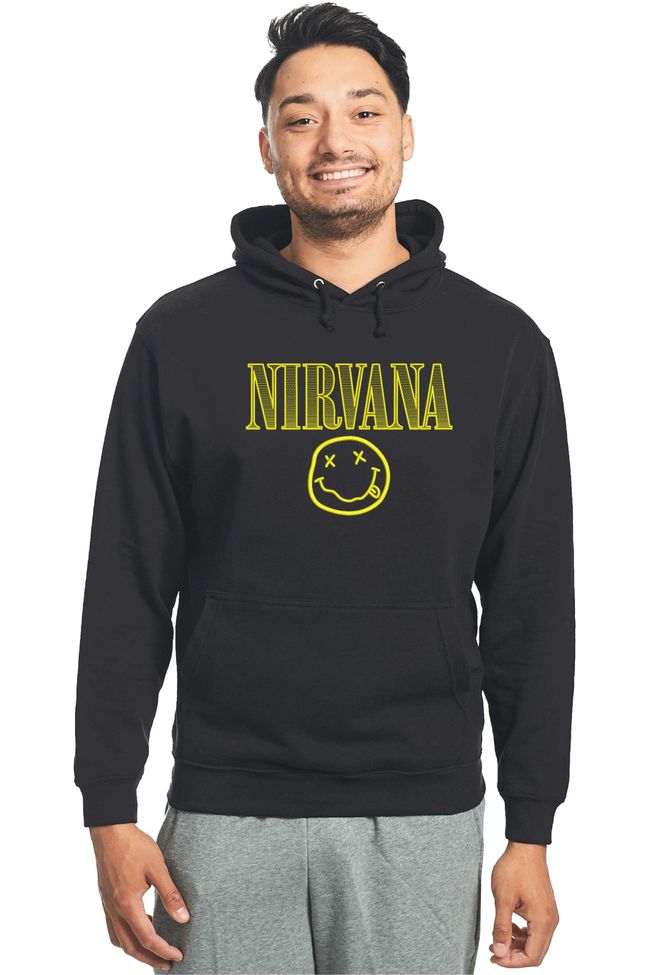 Худі з вишивкою "Smile, Nirvana es", чоловіче, чорне, XS, Embroshop HM012M-0100 фото