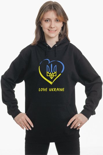 Худі з вишивкою "Любіть Україну", жіноче, чорне, XS, Embroshop HUU041-0100 фото