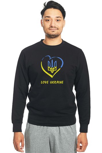 Світшот з вишивкою "Любіть Україну", чоловічий, чорний, M, Embroshop SU041M-0102 фото